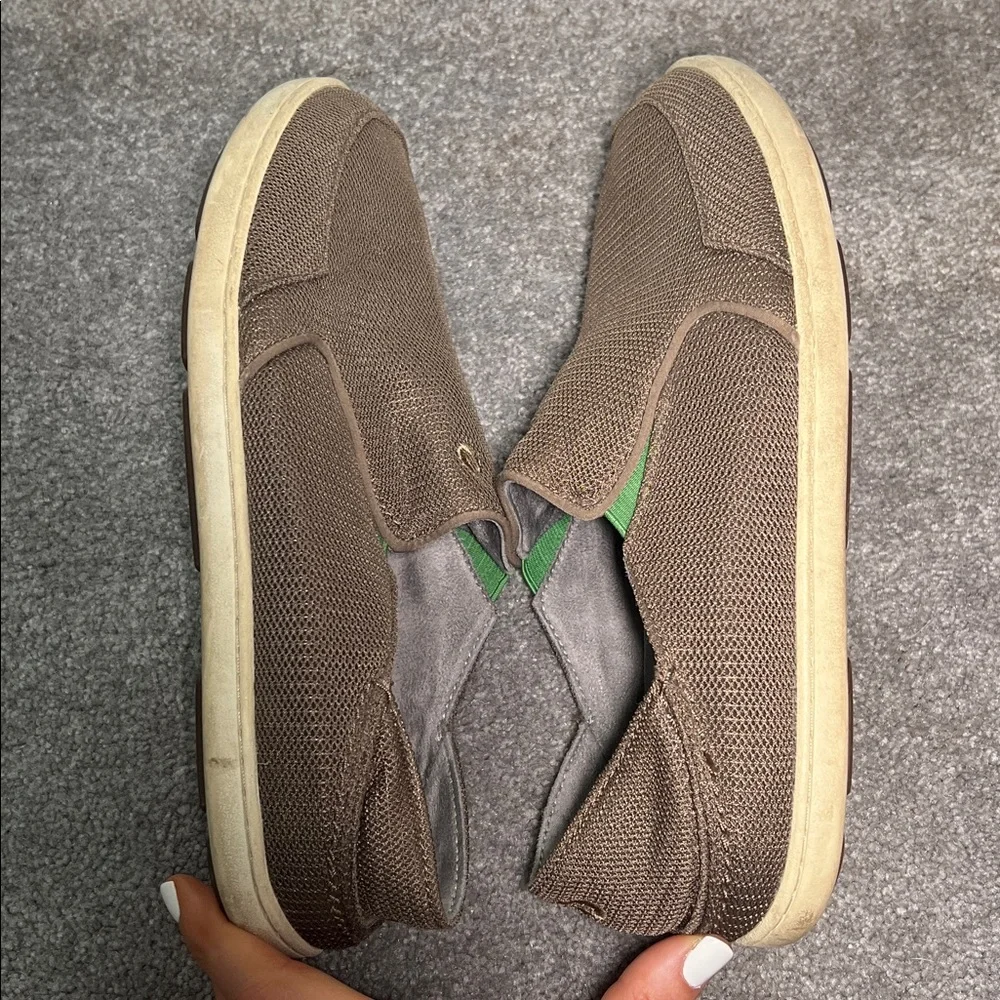 Olukai Nohea Mesh Slip-On Shoes Men’s Size 9 Brown Lightweight Casual Loafers